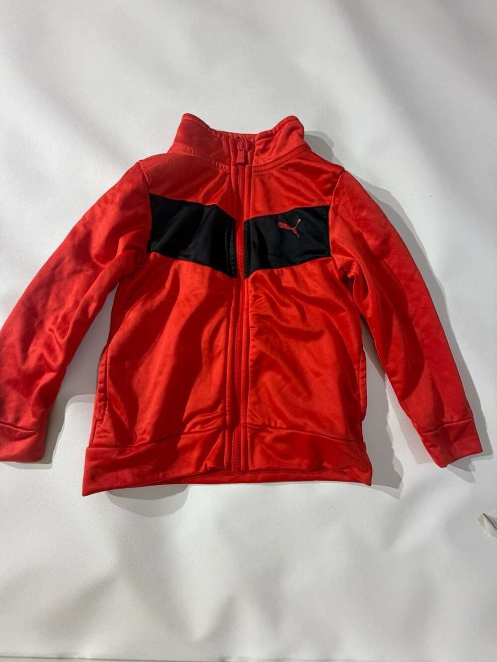 Puma Toddler Boys Red Black Full Zip Track Jacket Size 3T